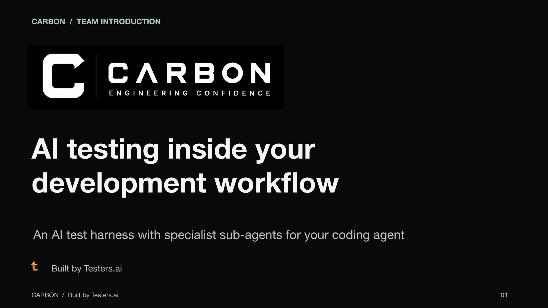CARBON internal team presentation: AI testing inside your development workflow