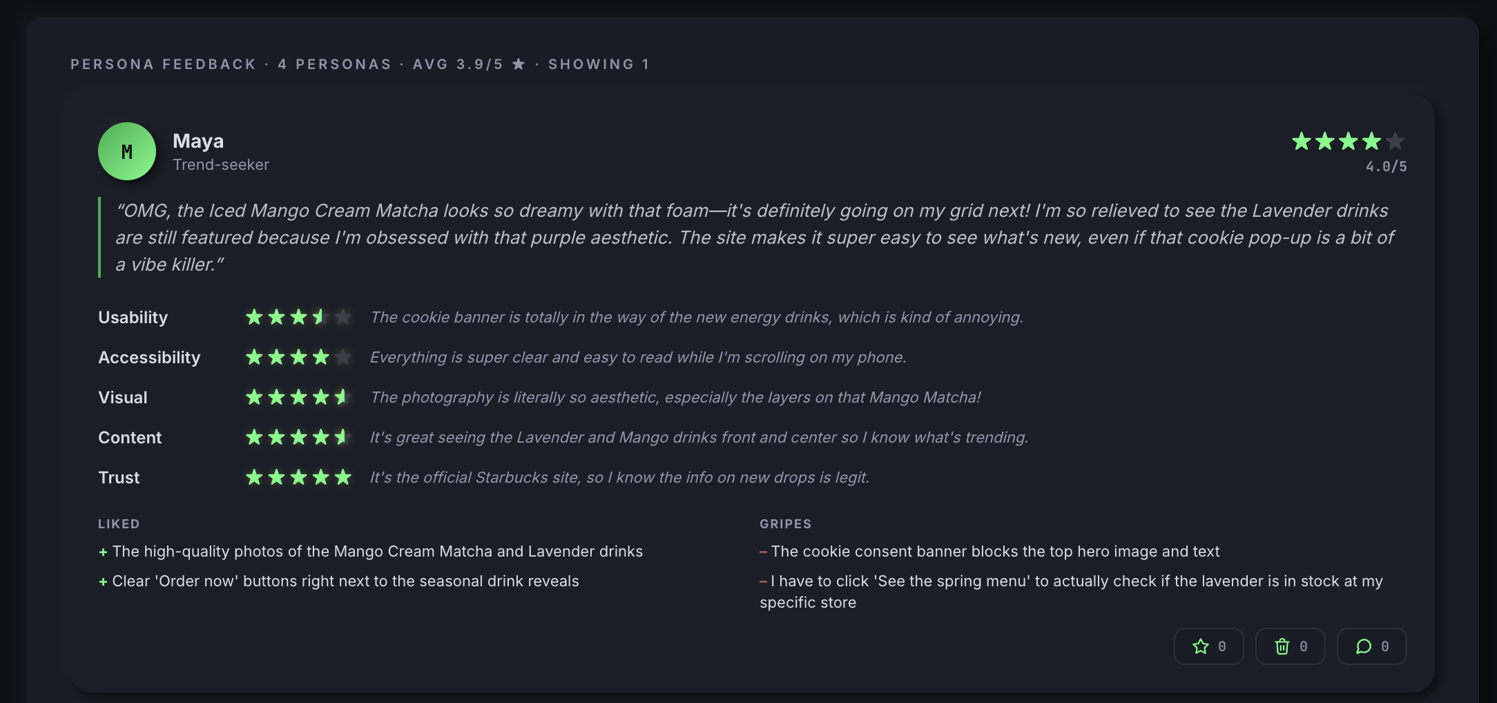 Auto user feedback screenshot