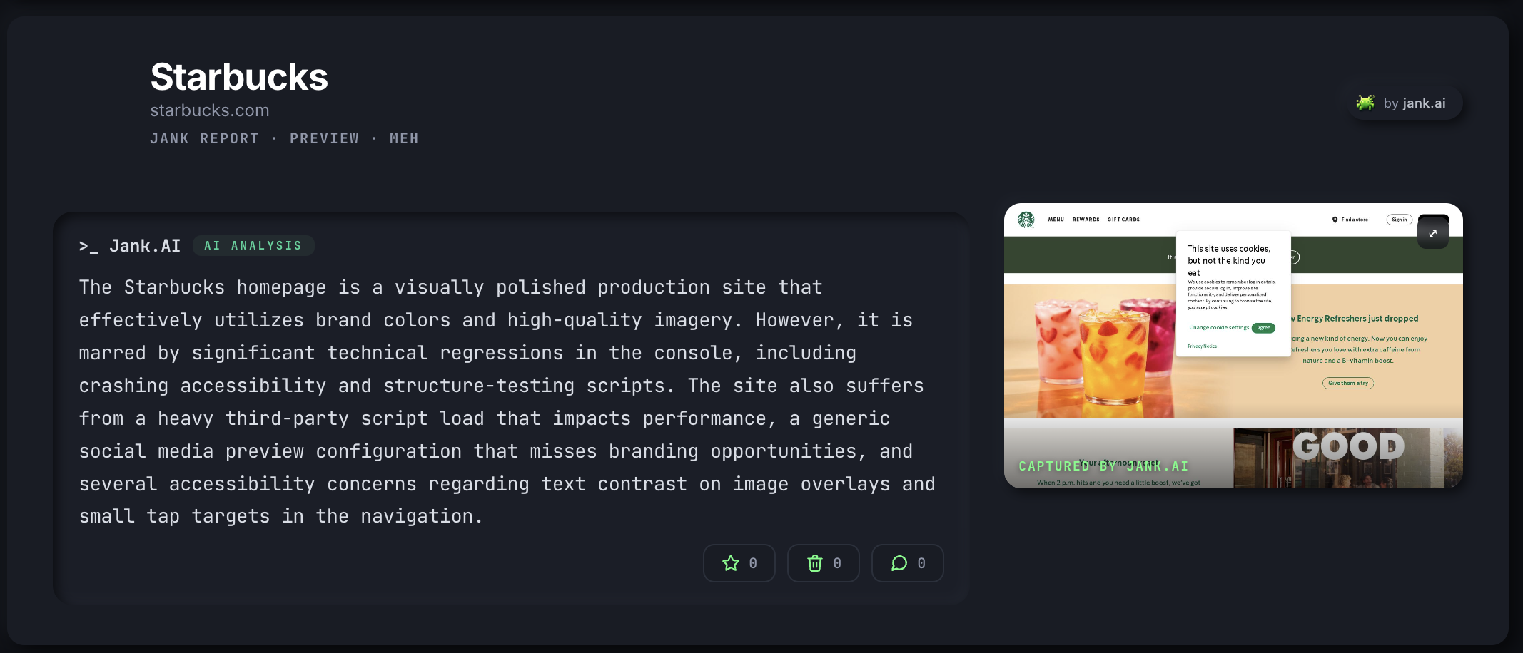 Executive summary report screenshot